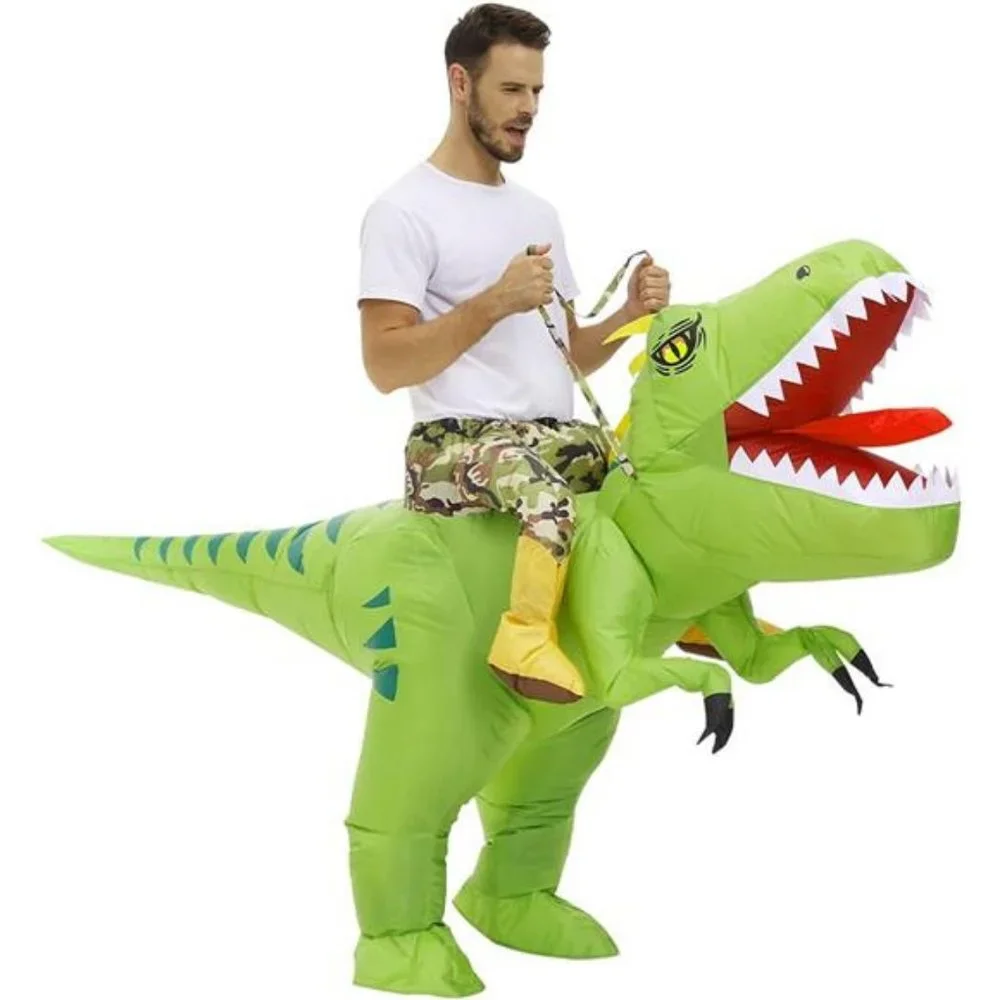 Adult Inflatable Dinosaur‎ Costume Funny Halloween Costumes for Men/Women T Rex - Picture 2 of 6
